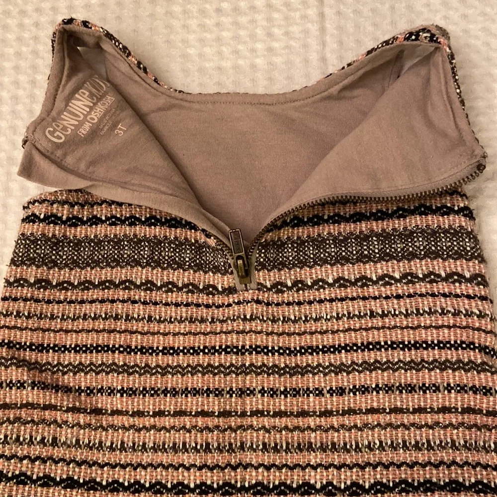 GENUINE KIDS by OSH KOSH Size 3T Girls Tweed Jumper Dress Pink Gray
